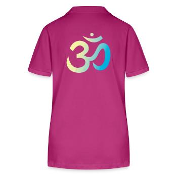 Yoga Shirt / Verlauf gelb blau - Stanley/Stella Frauen Bio-Poloshirt ELLISER - Orchidee - Hinten - Luana (180cm)