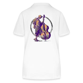 Contrabass Flatguy - Stanley/Stella Frauen Bio-Poloshirt ELLISER - Weiß - Hinten - Anna (173cm)