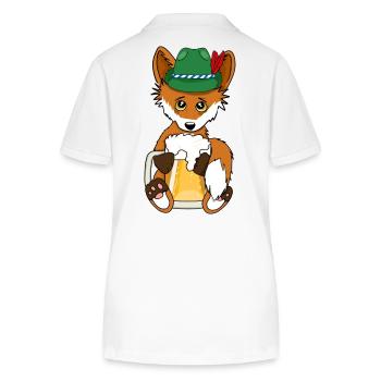 Fuchs mit Bier - Bayern Hut Tracht Volksfest - Stanley/Stella Frauen Bio-Poloshirt ELLISER - Weiß - Hinten - Anna (173cm)