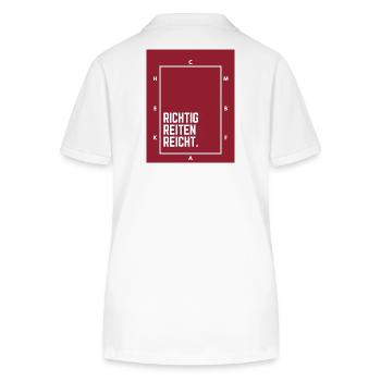 Richtig Reiten Reicht.  - Stanley/Stella Frauen Bio-Poloshirt ELLISER - Weiß - Hinten - Anna (173cm)