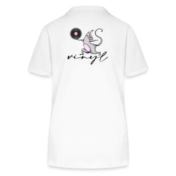 Vinyl Record Disco DJ Clubsound Party - Stanley/Stella Women’s Organic Polo Shirt ELLISER - white - Back - Anna (173cm)