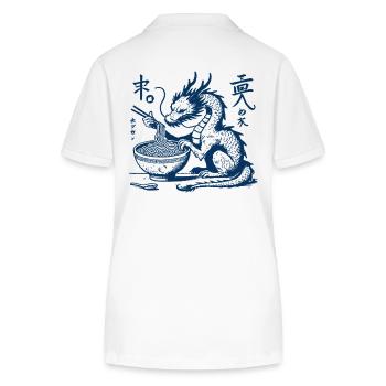 Lustiger Ukiyo-E Ramen Drache Streetwear Retro - Stanley/Stella Frauen Bio-Poloshirt ELLISER - Weiß - Hinten - Anna (173cm)
