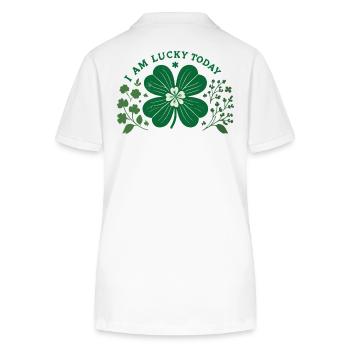 Saint-Patrick, je suis heureux aujourd’hui - Polo bio ELLISER Stanley/Stella Femme - blanc - Dos - Anna (173cm)