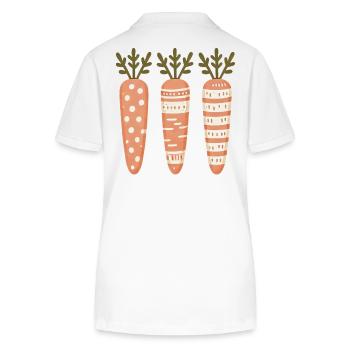 Easter Carrot Pattern Cute Cute - Stanley/Stella Women’s Organic Polo Shirt ELLISER - white - Back - Anna (173cm)
