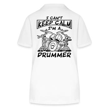 I Can't Keep Calm I'm a Drummer Tee - Stanley/Stella Women’s Organic Polo Shirt ELLISER - white - Back - Anna (173cm)