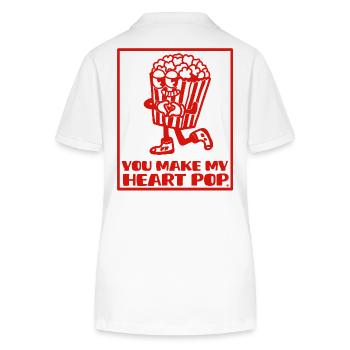 You make my heart pop - Illustration romantique - Polo bio ELLISER Stanley/Stella Femme - blanc - Dos - Anna (173cm)