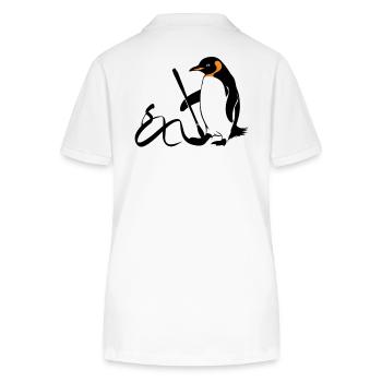 Penguin Calligraphy Artwork - Stanley/Stella Women’s Organic Polo Shirt ELLISER - white - Back - Anna (173cm)