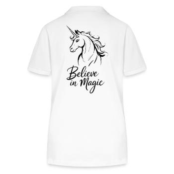 Croyance en la magie Licorne Illustration - Polo bio ELLISER Stanley/Stella Femme - blanc - Dos - Anna (173cm)