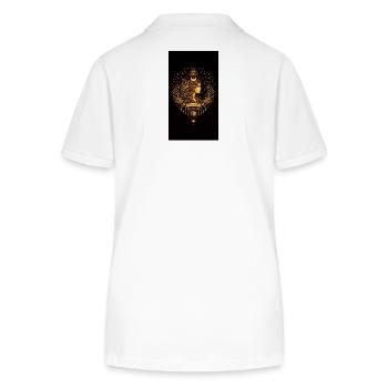 Golden Zodiac Collection – Virgo Astrology Gold - Stanley/Stella Frauen Bio-Poloshirt ELLISER - Weiß - Hinten - Anna (173cm)