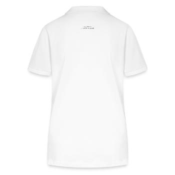 Motif végétal géométrique dans les tons de terre - Polo bio ELLISER Stanley/Stella Femme - blanc - Dos - Anna (173cm)