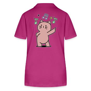 super funky music disco dance cat - Stanley/Stella Women’s Organic Polo Shirt ELLISER - orchid Flower - Back - Luana (180cm)