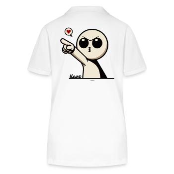 Süßes Cartoon-Männchen mit Herz - Stanley/Stella Frauen Bio-Poloshirt ELLISER - Weiß - Hinten - Anna (173cm)