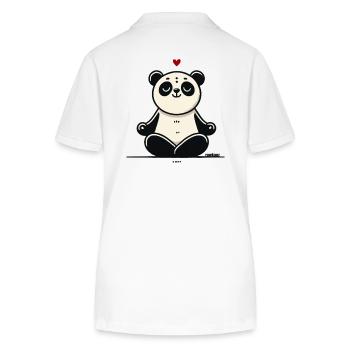 Zen Yoga Panda der Liebe - Stanley/Stella Frauen Bio-Poloshirt ELLISER - Weiß - Hinten - Anna (173cm)