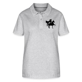 prinzessin - Stanley/Stella Frauen Bio-Poloshirt ELLISER - Grau meliert - Vorne - Anna (173cm)