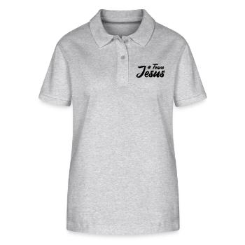 Team Jesus - Stanley/Stella Women’s Organic Polo Shirt ELLISER - heather grey - Front - Anna (173cm)