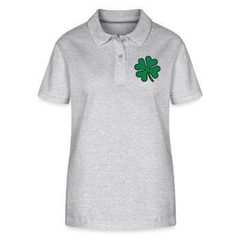 Cloverleaf - Shamrock - Stanley/Stella Women’s Organic Polo Shirt ELLISER - heather grey - Front - Anna (173cm)