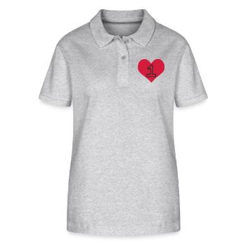 N ° 1 et de coeur - Polo bio ELLISER Stanley/Stella Femme - gris chiné - Devant - Anna (173cm)