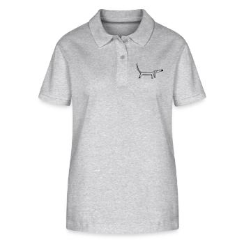 Dackel - Stanley/Stella Frauen Bio-Poloshirt ELLISER - Grau meliert - Vorne - Anna (173cm)