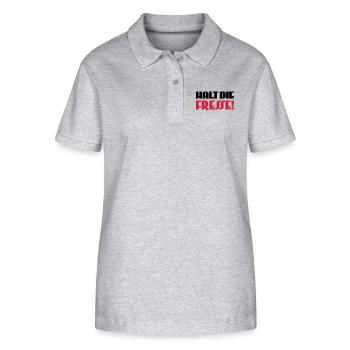 Halt die Fresse! - Stanley/Stella Frauen Bio-Poloshirt ELLISER - Grau meliert - Vorne - Anna (173cm)