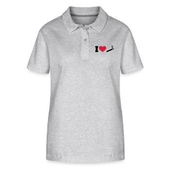 Zigarette - Stanley/Stella Frauen Bio-Poloshirt ELLISER - Grau meliert - Vorne - Anna (173cm)