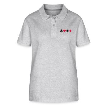 Karten - Stanley/Stella Frauen Bio-Poloshirt ELLISER - Grau meliert - Vorne - Anna (173cm)