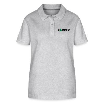 camp , camping, camping , caravan, trekking , hiki - Stanley/Stella Frauen Bio-Poloshirt ELLISER - Grau meliert - Vorne - Anna (173cm)