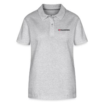 I love palestine - Stanley/Stella Frauen Bio-Poloshirt ELLISER - Grau meliert - Vorne - Anna (173cm)