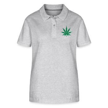Marijuana Leaf - Stanley/Stella Women’s Organic Polo Shirt ELLISER - heather grey - Front - Anna (173cm)