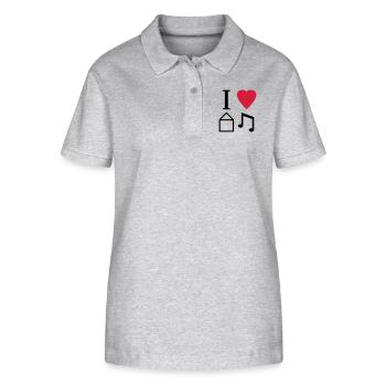 I Love House Music - Stanley/Stella Frauen Bio-Poloshirt ELLISER - Grau meliert - Vorne - Anna (173cm)