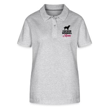 Cocker Spaniel - Polo bio ELLISER Stanley/Stella Femme - gris chiné - Devant - Anna (173cm)