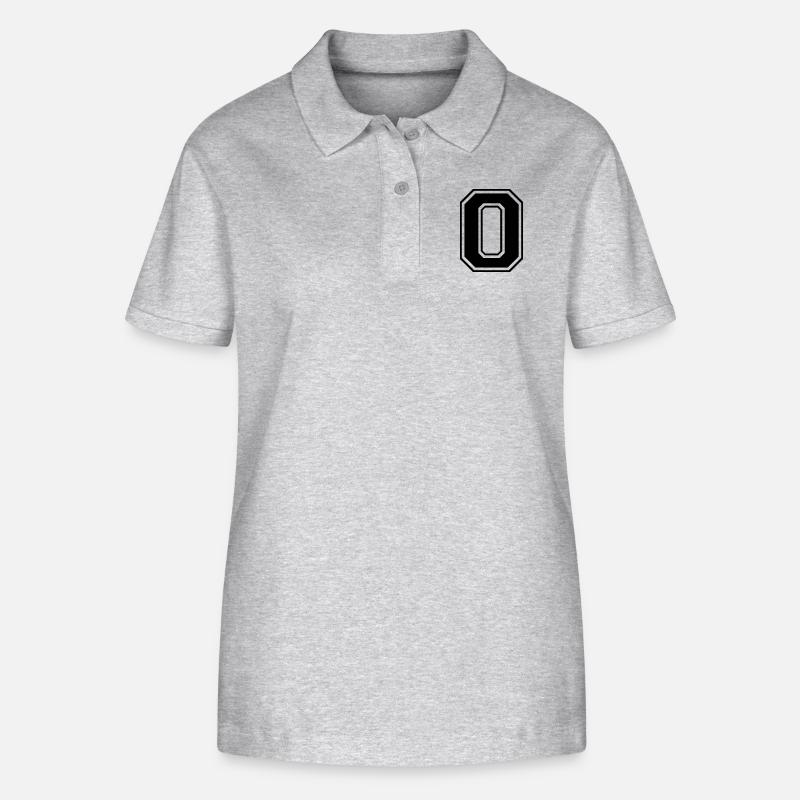 0, Null, Nummer, Zahl - Stanley/Stella Frauen Bio-Poloshirt ELLISER - Grau meliert