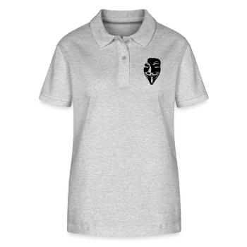 Guy Fawkes Mask for dark shirts - Stanley/Stella Frauen Bio-Poloshirt ELLISER - Grau meliert - Vorne - Anna (173cm)