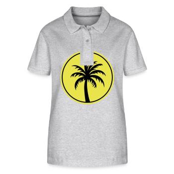 Palm Tree Holiday Beach - Stanley/Stella Women’s Organic Polo Shirt ELLISER - heather grey - Front - Anna (173cm)