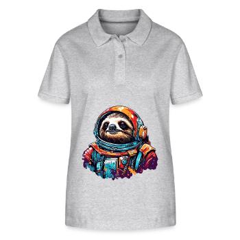 Astronaute / Espace / Animal / Paresseux / Vaisseau spatial - Polo bio ELLISER Stanley/Stella Femme - gris chiné - Devant - Anna (173cm)