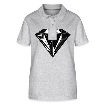 Diamond Jewel Symbol - Stanley/Stella Women’s Organic Polo Shirt ELLISER - heather grey - Front - Anna (173cm)