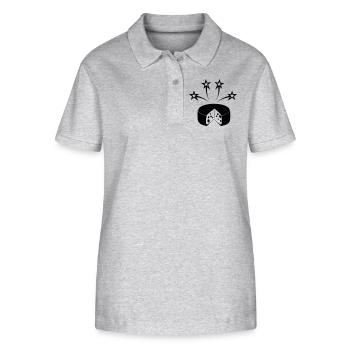 Cheese with four stars - Stanley/Stella Women’s Organic Polo Shirt ELLISER - heather grey - Front - Anna (173cm)