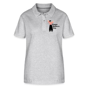 Happy Mothers Day - Stanley/Stella Frauen Bio-Poloshirt ELLISER - Grau meliert - Vorne - Anna (173cm)