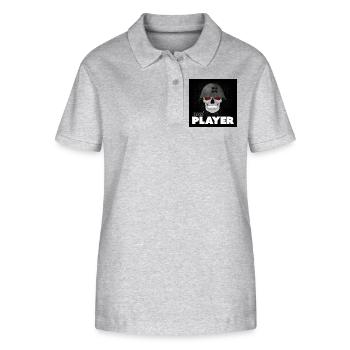 Skull Veteran – Real Player Gaming Helmet Design - Stanley/Stella Women’s Organic Polo Shirt ELLISER - heather grey - Front - Anna (173cm)