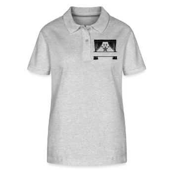 Vorhänge Ich bin ein Star - Stanley/Stella Frauen Bio-Poloshirt ELLISER - Grau meliert - Vorne - Anna (173cm)