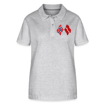Flag Norway, flag Latvia - Stanley/Stella Women’s Organic Polo Shirt ELLISER - heather grey - Front - Anna (173cm)