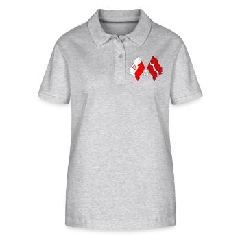 Flag of Poland, Latvia - Stanley/Stella Women’s Organic Polo Shirt ELLISER - heather grey - Front - Anna (173cm)