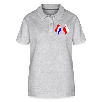 Drapeau des Pays-Bas, Utrecht croisé - Polo bio ELLISER Stanley/Stella Femme - gris chiné - Devant - Anna (173cm)