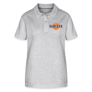 Bangkok retro - Stanley/Stella Frauen Bio-Poloshirt ELLISER - Grau meliert - Vorne - Anna (173cm)