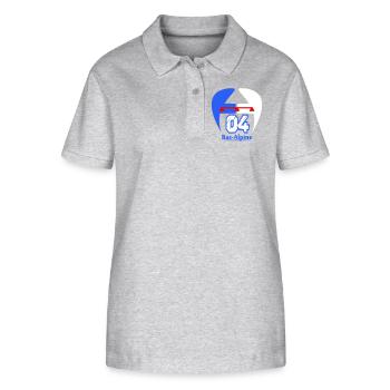 Bas-Alpine 04 logo - Stanley/Stella Women’s Organic Polo Shirt ELLISER - heather grey - Front - Anna (173cm)