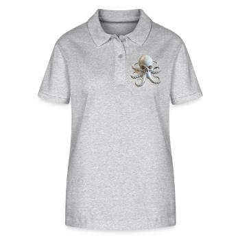 Schädel-Oktopus Fusion - Stanley/Stella Frauen Bio-Poloshirt ELLISER - Grau meliert - Vorne - Anna (173cm)