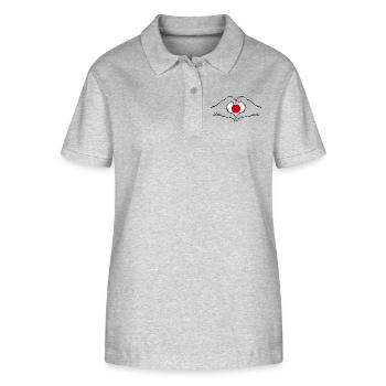 Japan Flagge Herzform - Stanley/Stella Frauen Bio-Poloshirt ELLISER - Grau meliert - Vorne - Anna (173cm)