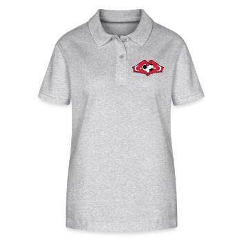 Turquie Football Drapeau Mains Coeur Forme - Polo bio ELLISER Stanley/Stella Femme - gris chiné - Devant - Anna (173cm)