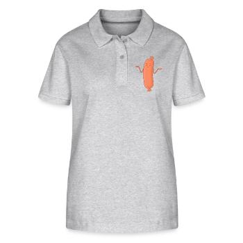 Lustige Bockwurst Achselzucken Wurscht Wurst Egal - Stanley/Stella Frauen Bio-Poloshirt ELLISER - Grau meliert - Vorne - Anna (173cm)