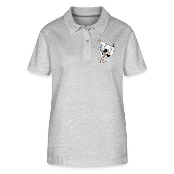 Judo throw in white suit or kimono - Stanley/Stella Women’s Organic Polo Shirt ELLISER - heather grey - Front - Anna (173cm)