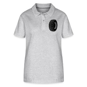 Car tyre heavy transport - Stanley/Stella Women’s Organic Polo Shirt ELLISER - heather grey - Front - Anna (173cm)